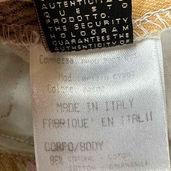 ROBERTO CAVALLI pink, apple green, tan, blk and cream vintage jeans, size L - Picture 10 of 12